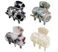 4 Pcs Octopus Hair Clips Leopard Print Acrylic Hair Claw Medium Tortoise Hair Clips for Women Strong Grip Non-slip Jaw Clips for Thick and Medium Hair Hair Styling