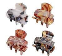 4 Pcs Octopus Hair Clips Leopard Print Acrylic Hair Claw Medium Tortoise Hair Clips for Women Strong Grip Non-slip Jaw Clips for Thick and Medium Hair Hair Styling