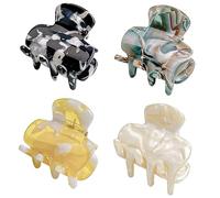 4 Pcs Octopus Hair Clips Leopard Print Acrylic Hair Claw Medium Tortoise Hair Clips for Women Strong Grip Non-slip Jaw Clips for Thick and Medium Hair Hair Styling