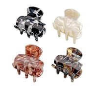 4 Pcs Octopus Hair Clips Leopard Print Acrylic Hair Claw Medium Tortoise Hair Clips for Women Strong Grip Non-slip Jaw Clips for Thick and Medium Hair Hair Styling