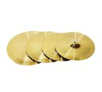 4 Pcs Of Drum Cymbals Alloy Hi Hat Slanted Hanging And Straight Professional Performance