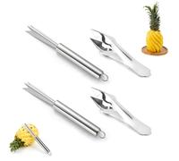 4 PCS of Pineapple Eye Peeler Removal Tool, Stainless Steel Pineapple Eye Clip and V-Shaped Pineapple Eye Cutter, Multi-Purpose Pineapple Peeler, Household Kitchen Peeler