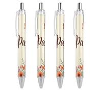 4 Pcs Orange Paris Abstract Eiffel Tower Flowers Gel Pens for Women Men, 0.5mm Black Ink Pen Fine Point Smooth Writing, Ballpoint for Note Accessories