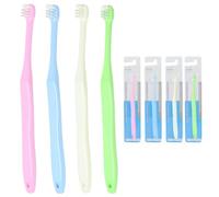 4 PCS Orthodontic Toothbrushes Small Head Wisdom Toothbrush for Inbetween Back Teeth Braces Extra Clean Medium Soft Detail Cleaning for Adults Sensitive Irritated Gums Gently removes Plaque