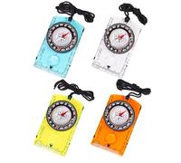 4 Pcs Outdoor Compass with Adjustable Declination,Magnifier,Ruler,Scale. Multifunctional Orienteering Waterproof Compass for Map Reading, Navigation, Hiking