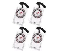 4 Pcs Outdoor Compass with Adjustable Declination,Magnifier,Ruler,Scale. Multifunctional Orienteering Waterproof Compass for Map Reading, Navigation, Hiking