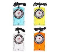 4 PCS Outdoor Compass with Adjustable Declination, Magnifier, Ruler, Scale, Multifunctional, Waterproof for Hiking and Camping, 4 Colors