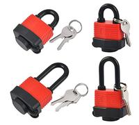 4 Pcs Outdoor Waterproof Padlocks with 8 Keys,2pcs Long Shackle Keyed Padlocks and 2pcs Short Beam Padlock,Weatherproof 40mm Heavy Duty Padlocks for Gym,Garage,Home,Garden,Shed,Fence