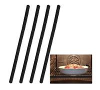 4 PCS Oven Guards for Inside the Oven,Heat Resistant Silicone Shelf Edge Guards,O ven Shelf Protectors Covers Baking Edge Shields,Burn Protection for Baking & Cooking (Black)