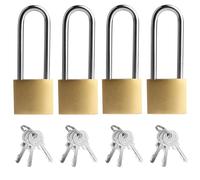 4 Pcs Padlocks with Keys, Long Shackle Padlocks, One Key Opens All Locks | 32x86mmHeavy Duty Keyed Padlock with Keys,Security Lock Outdoor,Key Padlock forShed Fence Garage Gym Locker long shackle lock