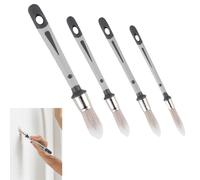4 Pcs Paint Brushes for Walls, Professional Pointed Synthetic Sash Paint Brushes Set Window Walls Edger Paint Brush, Corners Narrow Areas Baseboards Edges Decorating Wall Trim Painting Touch Up Tools