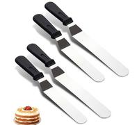 4 Pcs Palette Knife, Stainless Steel Icing Spatula, Cake Palette Knife Icing Spatulas for Cakes, Small Pallet Knife Cake Spatula Tool,Pallet Knife Set of for Baking and Cake Decorating