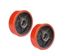 4 PCS Pallet Truck Rollers Steering Wheels 7.2'' × 2'' (Dia 180mm, width 50mm) Heavy duty load wheels PU wheels iron core with ball bearings Bore 20mm
