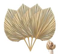 4 Pcs Palm Leaves 17x9" Naturally Dried Palm Leaves for Decor Boho Gold Palm Leaves with Stems Tropical Palm Fronds Bouquet for Boho Wedding Home Kitchen Vase Decor Large Palm Leaves Palm Leaves Decor