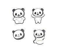 4 Pcs Panda Cookie Mold Set for Chocolate and Cake DIY Baking