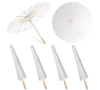 4 Pcs Paper Parasol 60CM Chinese Japanese Paper Umbrella White DIY Painting Decorative Umbrella for Wedding Bridal Party Decor