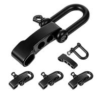 4 Pcs Paracord Bracelet Shackle Buckle, Cord Survival Bracelet Metal Alloy Bow Shackle Connection Three-Holes Adjustable D Buckle Umbrella Rope Buckle Screw Pin M5 for Camping and Emergency