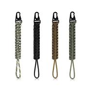4 Pcs Paracord Keychain,Braided Lanyard with Carabiner,Tactical Lanyard Heavy Duty Braided Keychain Lanyard for Wallets,Keys,Whistle,Outdoor,Camouflage,Army Green,Coffee and Black