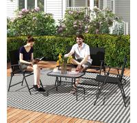4 PCs Patio Furniture Set, Garden Set w/ Table, Foldable Chairs, a Loveseat Outsunny Black One Size