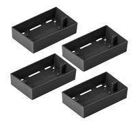 4 PCS Pattress Box, Surface Mount Back Box 35mm Deep Black Gang Dry Lining Back for Electrical Fittings Flush Mount Surface Installations Faceplate