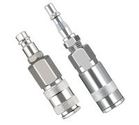 4 Pcs Pcl to Euro Adapter for Compressor, Pcl Airline Fittings, Air Line Connectors, Air Compressor Fittings, 1/4 Inch BSP Male (1/4 inch) Euro & 1/4 Airline Adapter, Female & Male Fitting