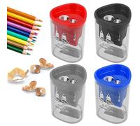 4 Pcs Pencil Sharpener with Container, Compact Handheld Pencil Sharpeners, Durable Lip Liner Sharpener Portable Design Sharpner Pencils Sharpeners for School Stationery Supplies, Office Home Makeup