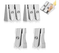 4 Pcs Pencil Sharpeners,2 Pcs Double Hole & 2 Pcs Single Hole Metal Pencil Sharpener,Sharpner for School Office Sharpener Stationery Easy to use and Easy