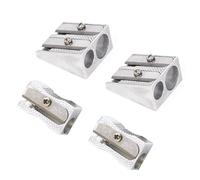 4 Pcs Pencil Sharpeners Set,Metal Double Hole & Single Hole Manual Pencil Sharpener for Kids, Adults,School,Home and Office