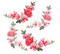 4 Pcs Peony Embroidery Flower Applique Patches Floral Appliques Flower Embroidered Applique Bouquet Art Crafts Appliques Embellishments for Sweater Repairing Arts Craft