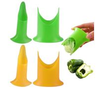 4 Pcs Pepper Corer Seed Remover Tomato Corer Remover Innovative Vegetable Core Remover Perfect Pepper Corer & Strawberry Huller Tool for Easy Meal Stuffed Jalapeno Peppers Salads Set of Two Sizes