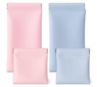 4 PCS Personalized Snap Closure Leather Organizer Pouch, Self-Closing Pouches for Purse, Mini Waterproof Snap Closure Pouch Cosmetic Bag, Leather Organizer Pouches for Purse Jewelry Cosmetics Coins