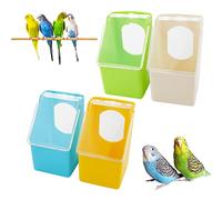 4 Pcs Pigeon Plastic Feeder, Quail Bird Food Feeding Hanging Box for Parrot Pigeon Bird Cage Poultry (One Hole)