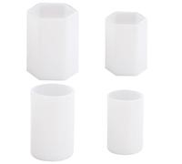 4 Pcs Pillar Silicone Candle Molds Set, Making Wax Mold, Candles Casting Moulds, Silikonform Cylinder and Hexagonal for Candle Making DIY 3D Aromatherapy