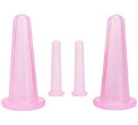 4 Pcs Pink Facial Cupping Set Anti Cellulite Silicone Vacuum Cupping Cups for Face Cupping Massage, Massage Tools