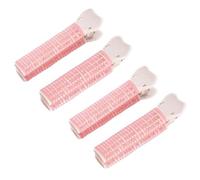 4 Pcs Pink Hair Rollers with Clip for Volumizing Bangs Curls - DIY Hair Styling Tool Accessories Portable Self Grip Volume Clips, Volumizing Hair Clips