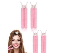 4 Pcs Pink Hair Rollers with Clip,Portable Hairs Volume Clip,Volumizing Hair Root Clips,Bangs Curler DIY Hairs,Styling Accessories,Self Grip Volume Hair Root,Rollers,Styling Tools and Appliances