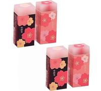 4 Pcs Pink Lovely Cherry Blossoms Rubber Erasers of Sakura Petal Sketch Painting Pencil Correction Tool School Office Stationery Supply Standard Pencil Erasers