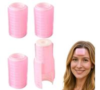 4 Pcs Pink Lovely Plastic Hair Rollers, Curlers Bangs Self-Adhesive Hair Volume Styling Magic Makeup Tools for Girls, Women