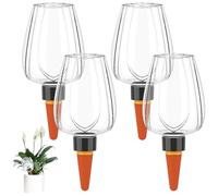 4 Pcs Plant Watering Globe 11.8oz/350ml Clear Self Watering Planter Insert Slow Release Control Water Dripper for Indoor and Outdoor Potted Plant