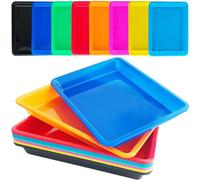 4 Pcs Plastic Art Trays,Multicolor Activity Trays,Organizer Serving Trays for Art and Crafts,Painting,Beads,Organizing Supply