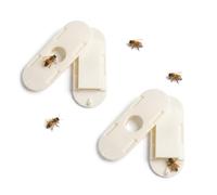 4 Pcs Plastic Bee Escape Boards for Beehives,Bee Escape Equipment,One-Way Escape Hole Bee Door,Practical Beekeeping Equipment,Hive Doors Beekeeping Tools for Honey Production & Hive Management,White
