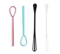 4 Pcs Plastic Egg Whipper Reusable Small Egg Beater Manual Multifunction Mini Whisks for Cooking Blending Whisking Mixing Frothing & Stirring (Random Color)