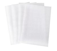 4 Pcs Plastic Mesh Canvas Sheet Square Cross Stitch Plastic Meshes Blank Rug Hooking Mesh Canvas Mat for DIY Crafts Embroidery Knit