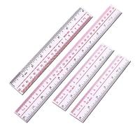 4 PCS Plastic Ruler Set, 6/8/12 Inch Clear Rulers Plastic Transparent Ruler Shatterproof Ruler 15 20 30cm Measuring Ruler Tool for Student School Office Teaching Ruler