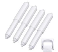 4 Pcs Plastic Toilet Tissue Roll Holder, Toilet Paper Holder, Toilet Roll Holder Insert, Spring Loaded Toilet Roll Holder Insert in Bathroom Replacement Roller Spring Loaded Spindle for WC (White)