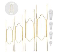 4 Pcs Plate Hangers for Walls, Plate Wall Mount Stainless Steel, Plate Holder for Wall Spring with 4 Non-Marking Nails for Decorative Artwork (1 Each 6.8.10.12 inches)
