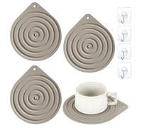 4 Pcs Plate Warmer, Multi-Purpose Microwave Plate Warmers for Warming Dinner, Heat Resistant Silicone Food Warmers Non-Slip Microwave Silicone Mats Insulation Pad Ideal for Kitchen Oven Dinner Cooking