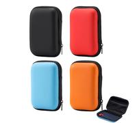 4 Pcs Playing Card Case,Card Storage Box,Carry Case for Skip BO/Skyjo/Phase 10/UNO Card Game,Black/Blue/Orange/Red Waterproof Anti-Scratch Holder Playing Card Box(12*8*4 cm),for Travel Outdoor Camping