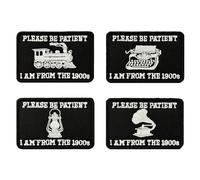4 Pcs Please Be Patient/I Am from The 1900s Patch Retro Fun Embroidered Armband Hook & Loop Patch Tactical Applique Accessories for Decorative Backpack,Clothing,Jacket,Hats,Jeans,T-Shirt