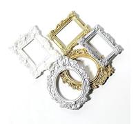 4 Pcs Pleochroic Photo Frame Ornaments Hand Decor Mini Accessories Miniature Picture Frame Keepsake DIY Mini Frame Compact Photo Resin Miniature Photograph Charm Picture